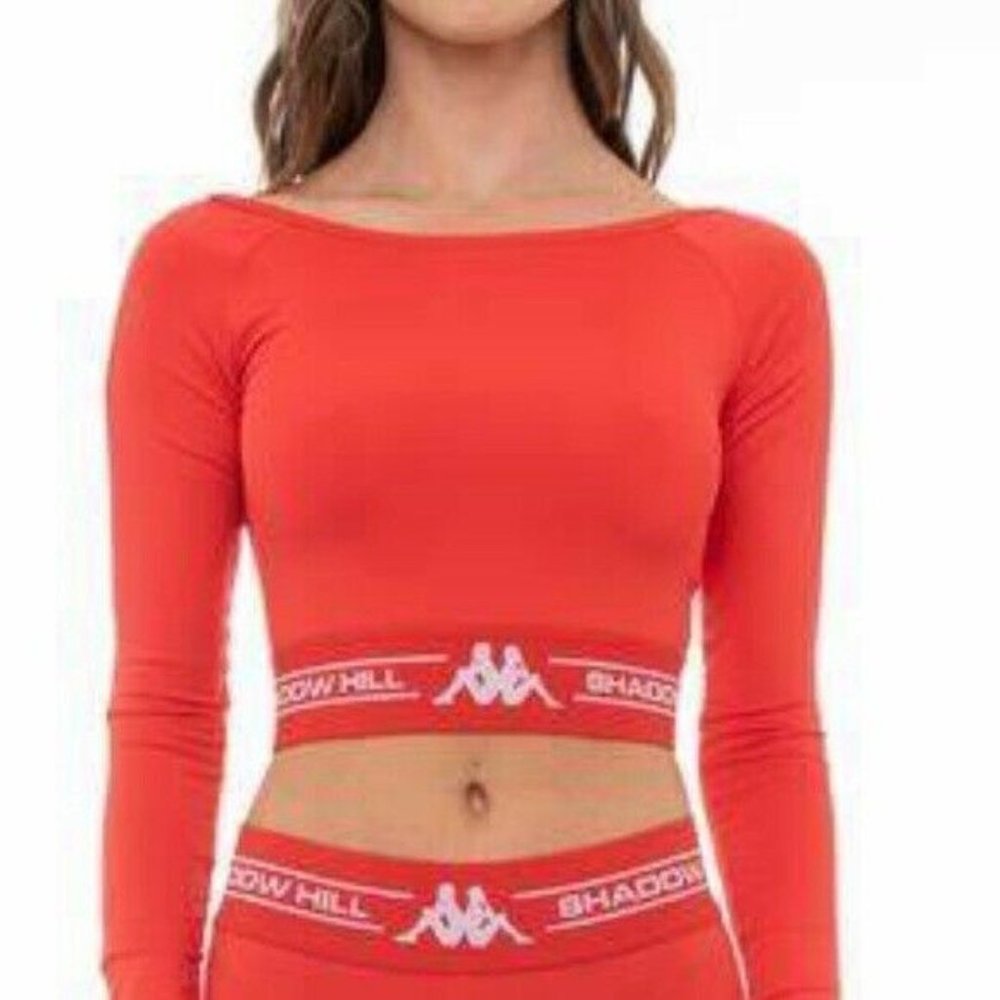 NWT Kappa x Shadow Hill Serem Crop Top Fiery Red